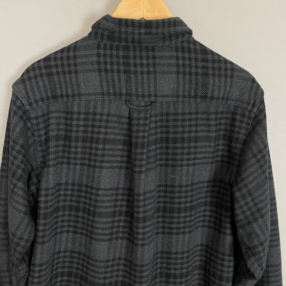 Orvis Plaid Shirt Men Thick‎ Cotton Blend Sz Medium Gray Black Pockets Button-Up - Picture 6 of 10